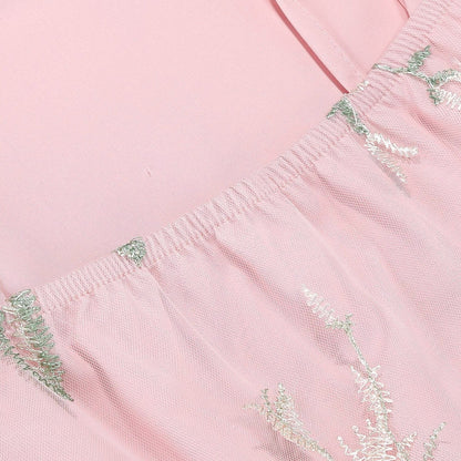 Floral Embroidered Sweetheart Midi Dress