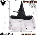 Women's Gothic Lace Veil Witch Hat for Halloween