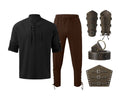 Pirat & Wikinger Stil Outfit Set: Hemd, Hose, Taillengürtel  