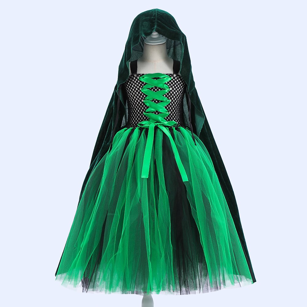 Witch Halloween Green Dress Costume