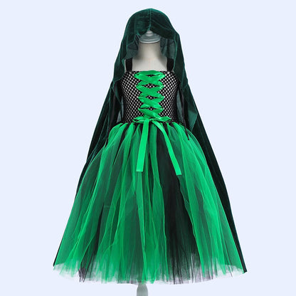 Witch Halloween Green Dress Costume