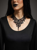 Women's Gothic Bat Sleeve Witch 3-Piece Halloween Costume Set