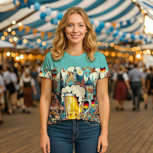 Women's Oktoberfest Beer Graphic T-shirt