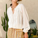 Classic Pleated Bohemian Blouse - Retrorobe