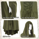 Conjunto de vestido de arquera hada medieval con cinturón, protectores y más accesorios