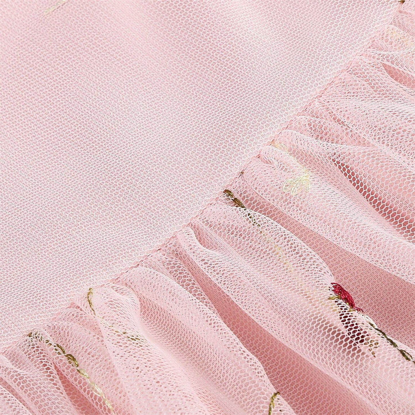 Embroidered Tie Strap Midi Dress