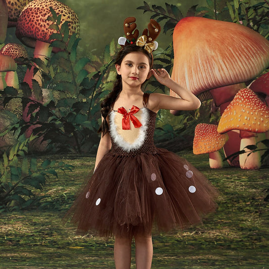 Girls' Reindeer Tutu Dress