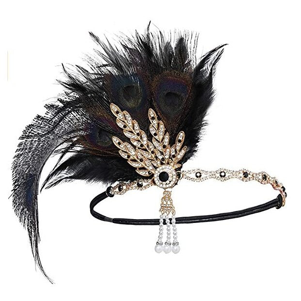 Irregular Tassel Peacock Flapper Dress with ACCs
