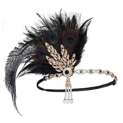 Irregular Tassel Peacock Flapper Dress with ACCs