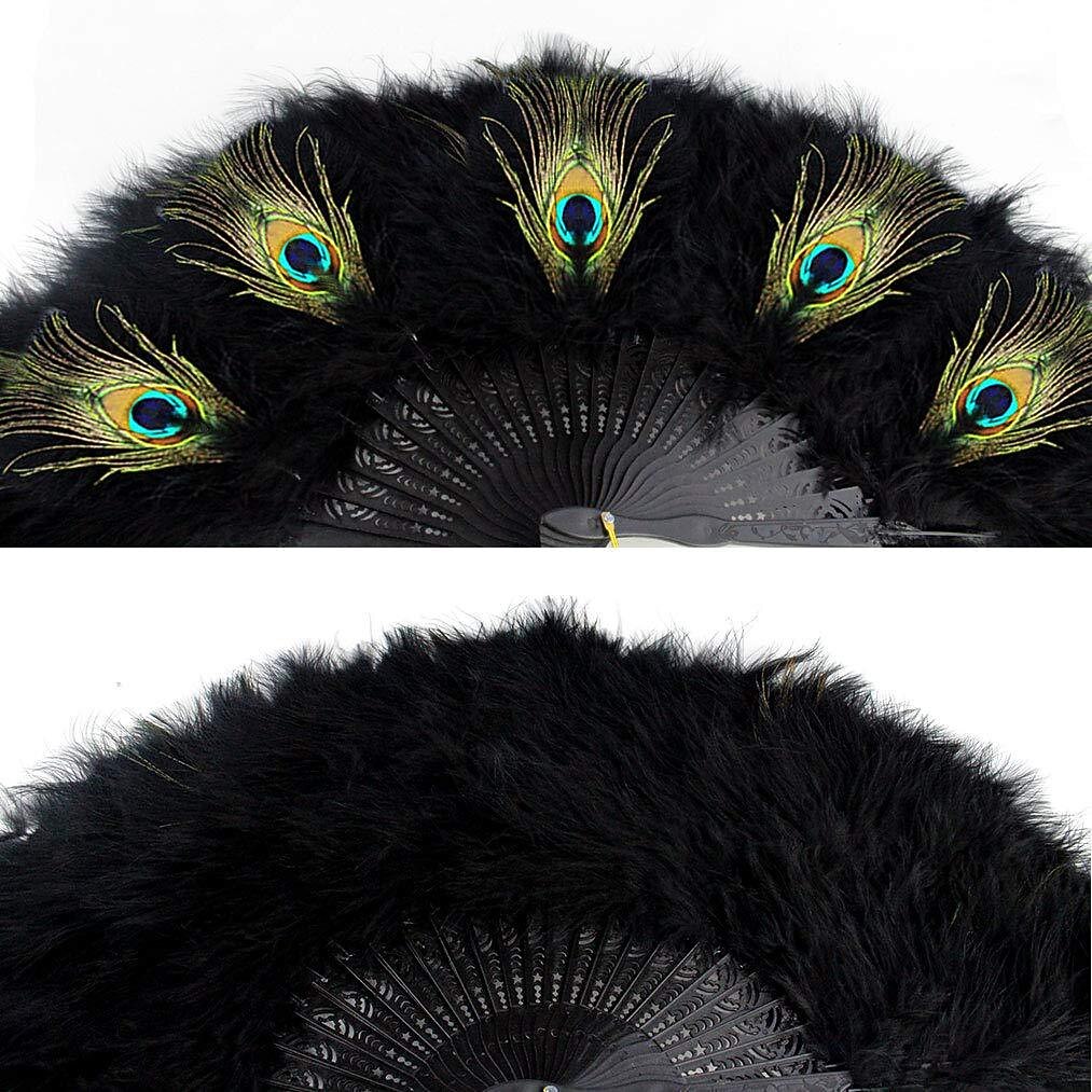 1920s Black Peacock Fan