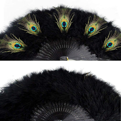 1920s Black Peacock Fan