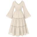 Renaissance Dress Embroidery Bell Sleeves A-Line Dress - Retrorobe