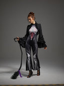 Women's Skeleton Bodysuit 2-Piece Halloween Costume Set