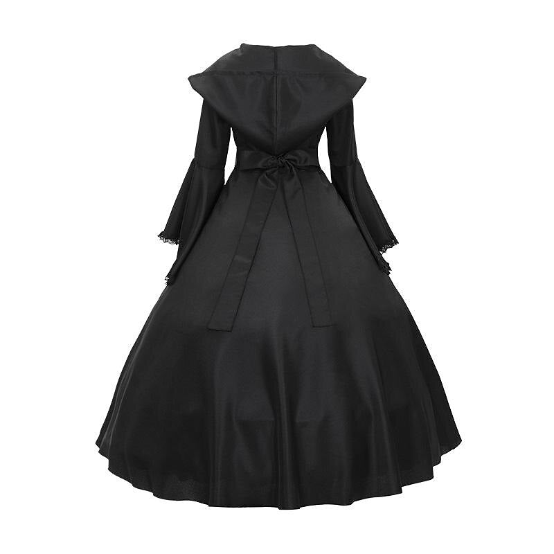 Gothic Punk Style Medieval Witch Dress with Drawstring