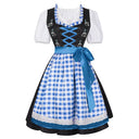 Oktoberfest Gingham Floral Dirndl Dress Set with Apron and Blouse - Retrorobe