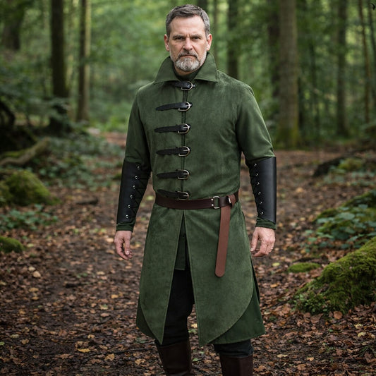 Medieval Ranger Vest Set with Waist Belt Arm Bracer