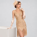 Women's Champagne 1920s Art Deco Fringe 6-Piece Set