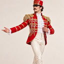 Men's Red Fringed-Epaulet Nutcracker 4-Piece Costume Set