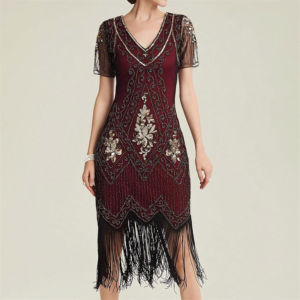 Art Deco Flapper Dress with Accessories Set