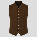 Set da uomo composto da gilet Gatsby marrone anni '20 e fedora, 6 pezzi