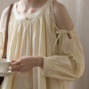 Classic Flowy Pleated Cold Shoulder Blouse - Retrorobe