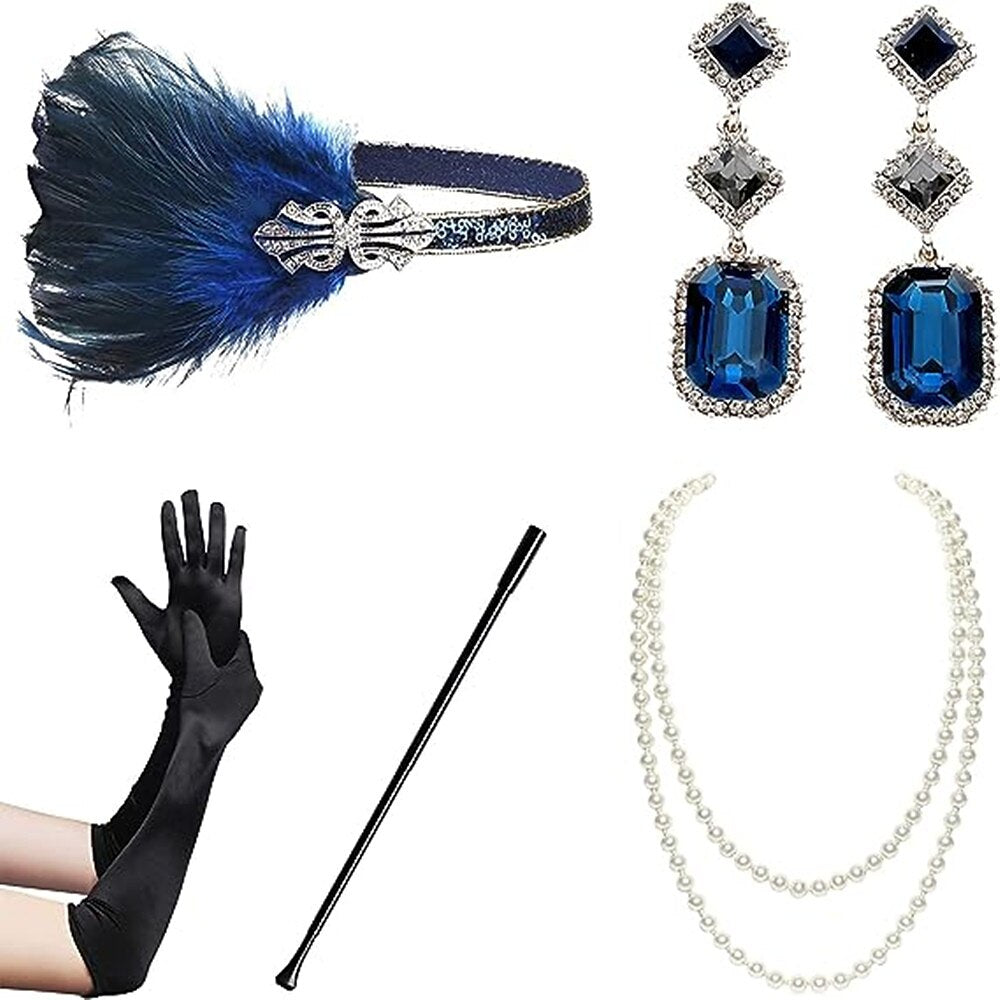6Pcs 1920s Flapper Art Deco Accessories Set