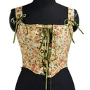 Floral Victorian Corset Painting Bustier - Retrorobe