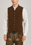 Men’s Brown Bavarian Oktoberfest Vest with Embroidery