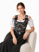 Corsetto rinascimentale floreale con lacci