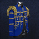 Men's Royal Blue Fringed-Epaulet Nutcracker 4-Piece Costume Set