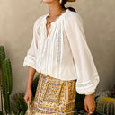 Classic Pleated Bohemian Blouse - Retrorobe