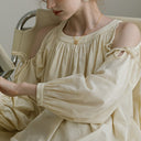 Classic Flowy Pleated Cold Shoulder Blouse - Retrorobe
