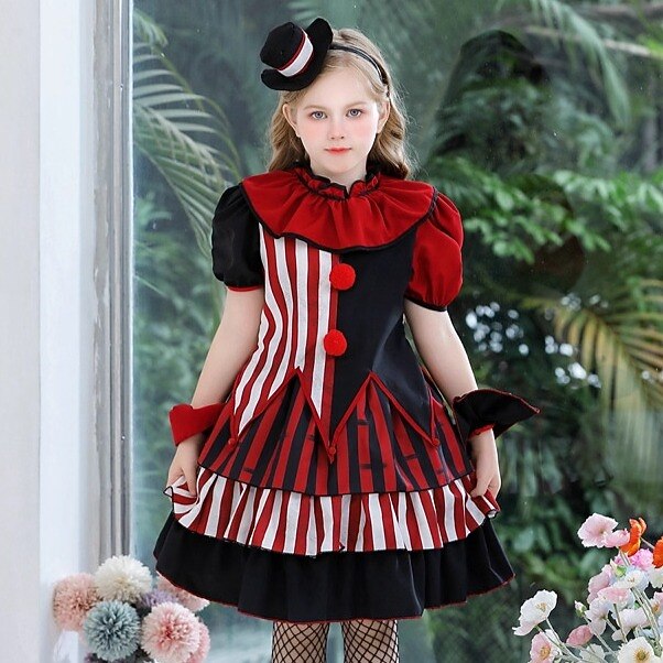 Circus Clown Halloween Dress for Girls