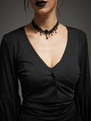 Women's Gothic Bat Sleeve 2-Piece Halloween Costume Set