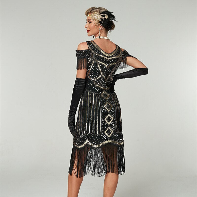 Sequin Art Deco Flapper Dress