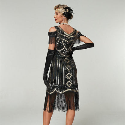 Sequin Art Deco Flapper Dress