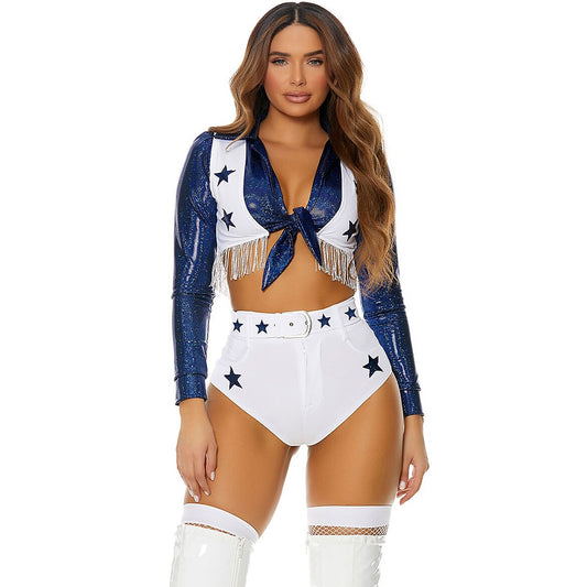 Blue Star Football Cheerleader Costume Set