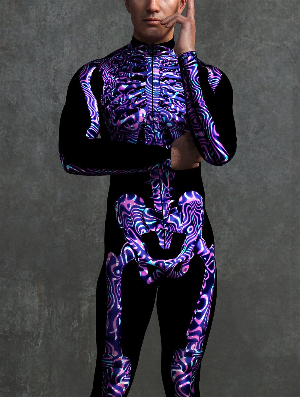 Men's Psychedelic Skeleton Bodysuits