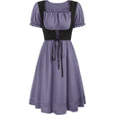 Renaissance Puff Sleeve Knee-Length Dress - Retrorobe