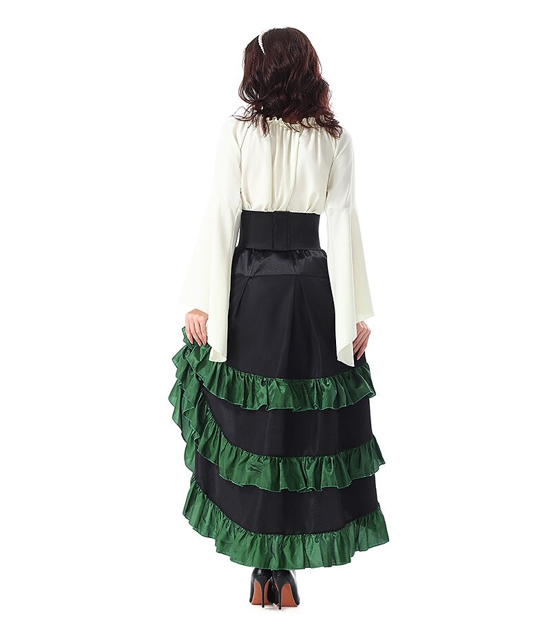 Medieval Pirate Set with Blouse Skirt Waspie Corset Belt