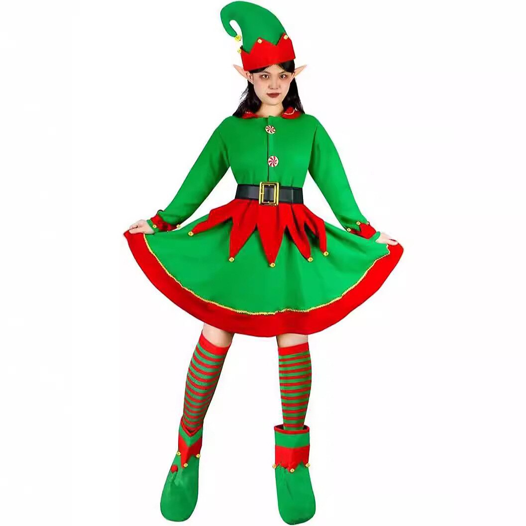 Women's Christmas Elf Costume Set