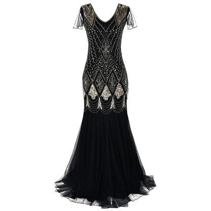 Black Flapper Dress Evening Gown