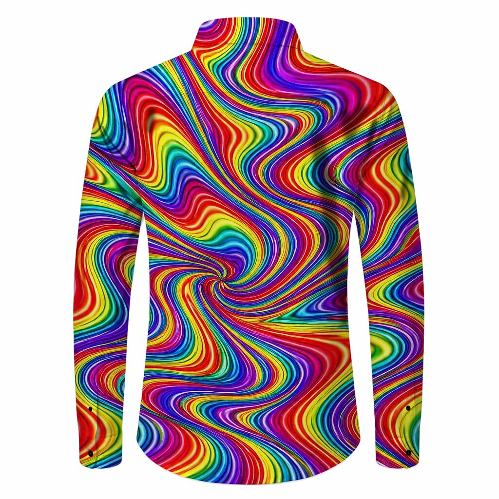 Retro 70S Psychedelic Long Sleeves Collar Shirt