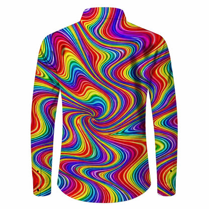 Retro 70S Psychedelic Long Sleeves Collar Shirt