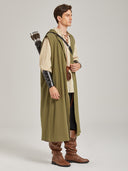Men's Olive Green Layered Medieval Ranger Costume Set