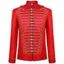 Disfraz de cascanueces rojo para hombre de 3 piezas con ribete de presillas