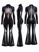 Women's Gothic Skeleton Witch 3-Piece Halloween Costume Set