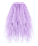 Women's Red and Black Gothic High-Low Tulle Skirt