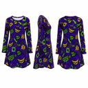 Women's Purple Joker Card Print Halloween Mini Dress