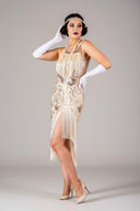 Women's Champagne 1920s Asymmetric Fringe 6-Piece Set